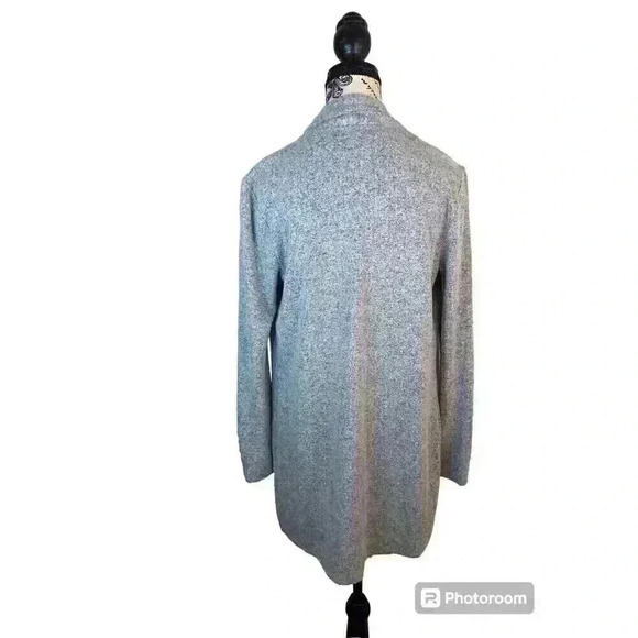 White House Black Market Small Gray Marbled Sweater Jacket Open Front - Picture 2 of 5
